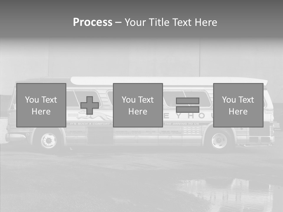 Retro Bus On White Background Black PowerPoint Template