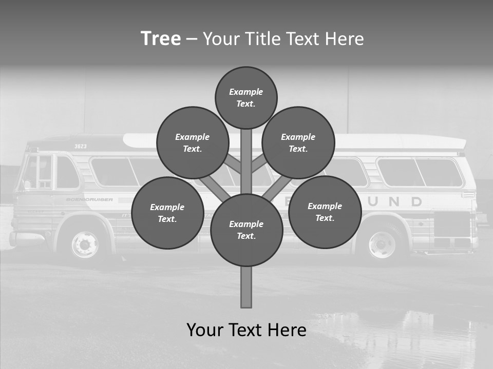 Retro Bus On White Background Black PowerPoint Template