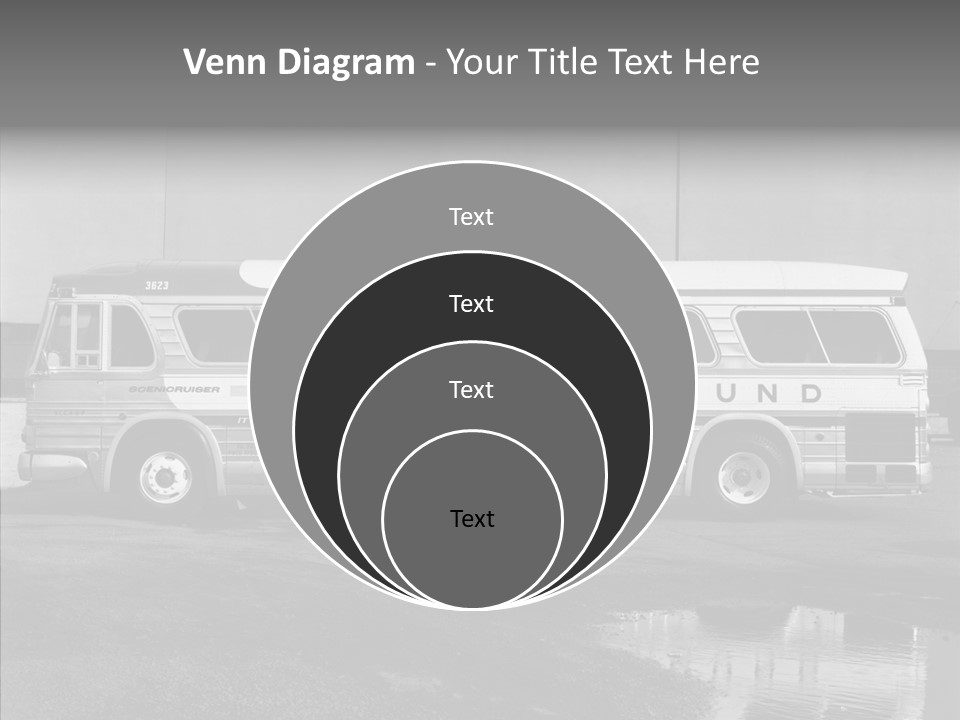 Retro Bus On White Background Black PowerPoint Template