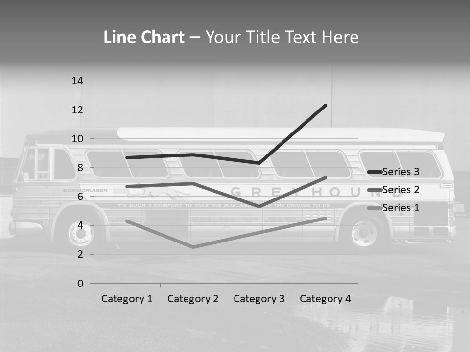 Retro Bus On White Background Black PowerPoint Template
