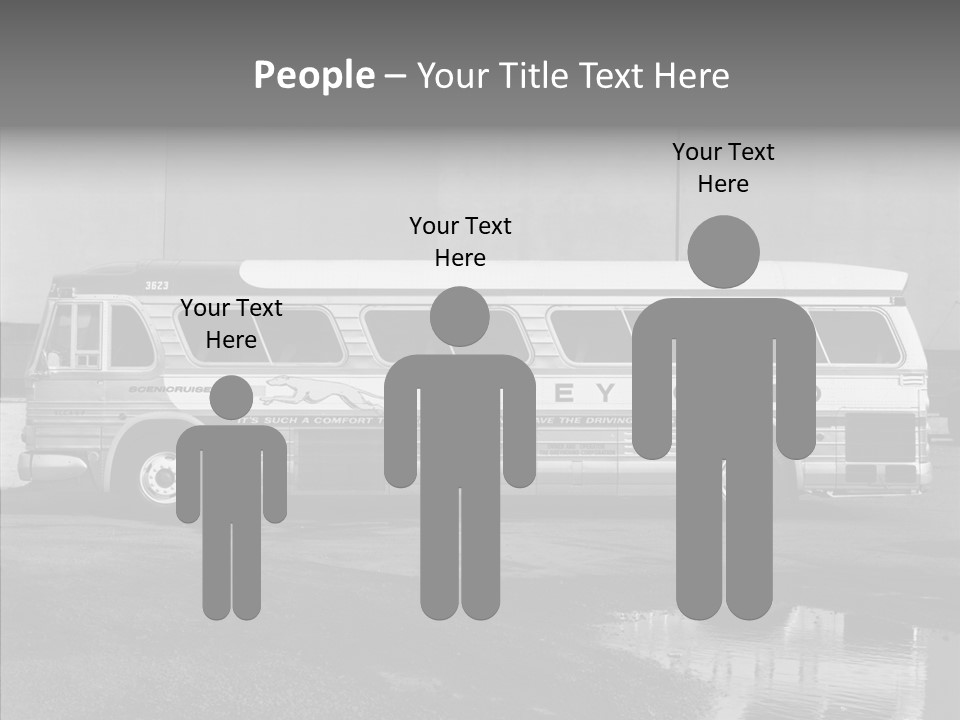 Retro Bus On White Background Black PowerPoint Template