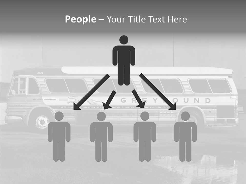 Retro Bus On White Background Black PowerPoint Template