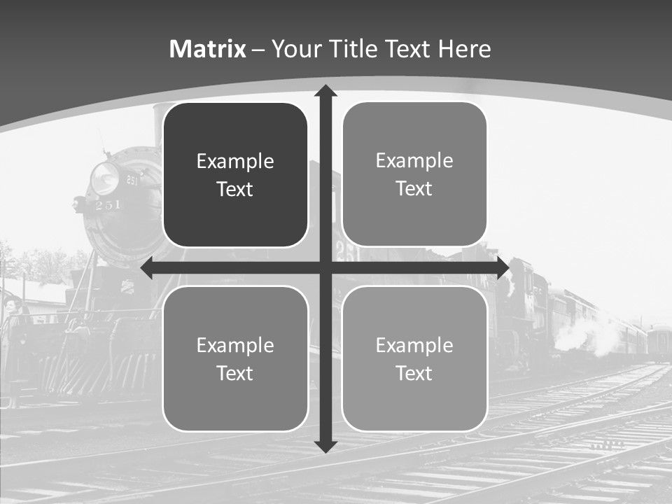 Old Locomotive Black White Background PowerPoint Template