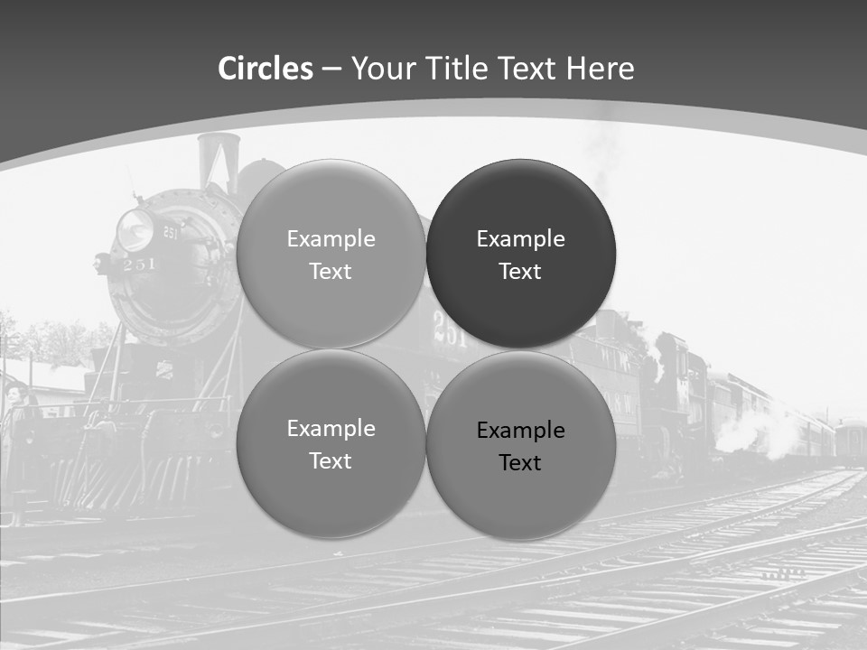Old Locomotive Black White Background PowerPoint Template