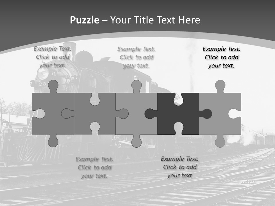 Old Locomotive Black White Background PowerPoint Template