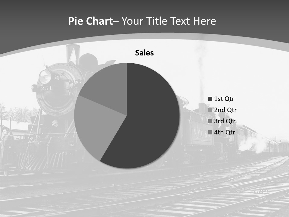 Old Locomotive Black White Background PowerPoint Template