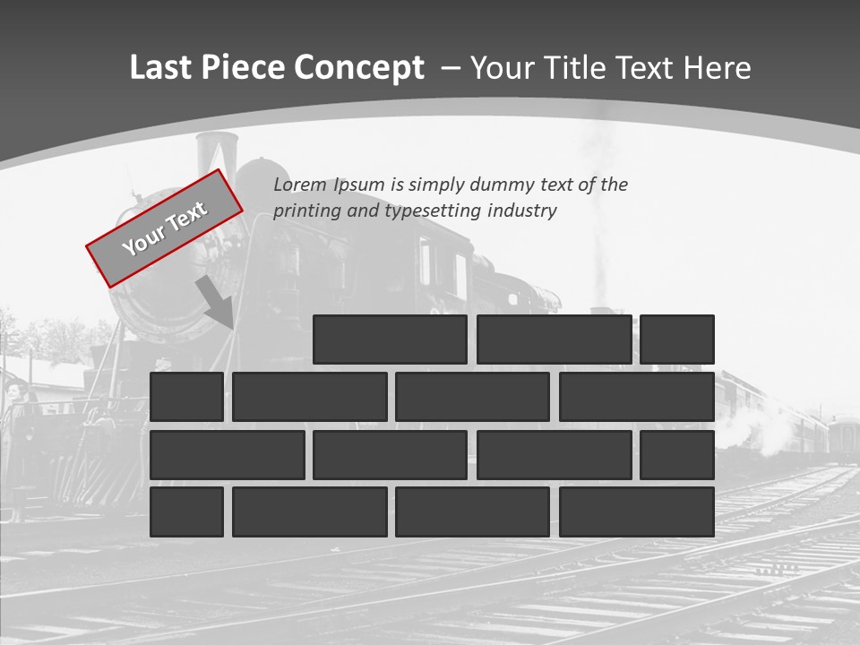 Old Locomotive Black White Background PowerPoint Template