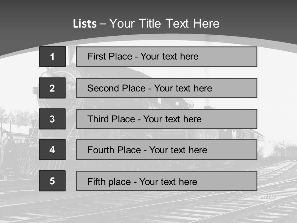 Old Locomotive Black White Background PowerPoint Template
