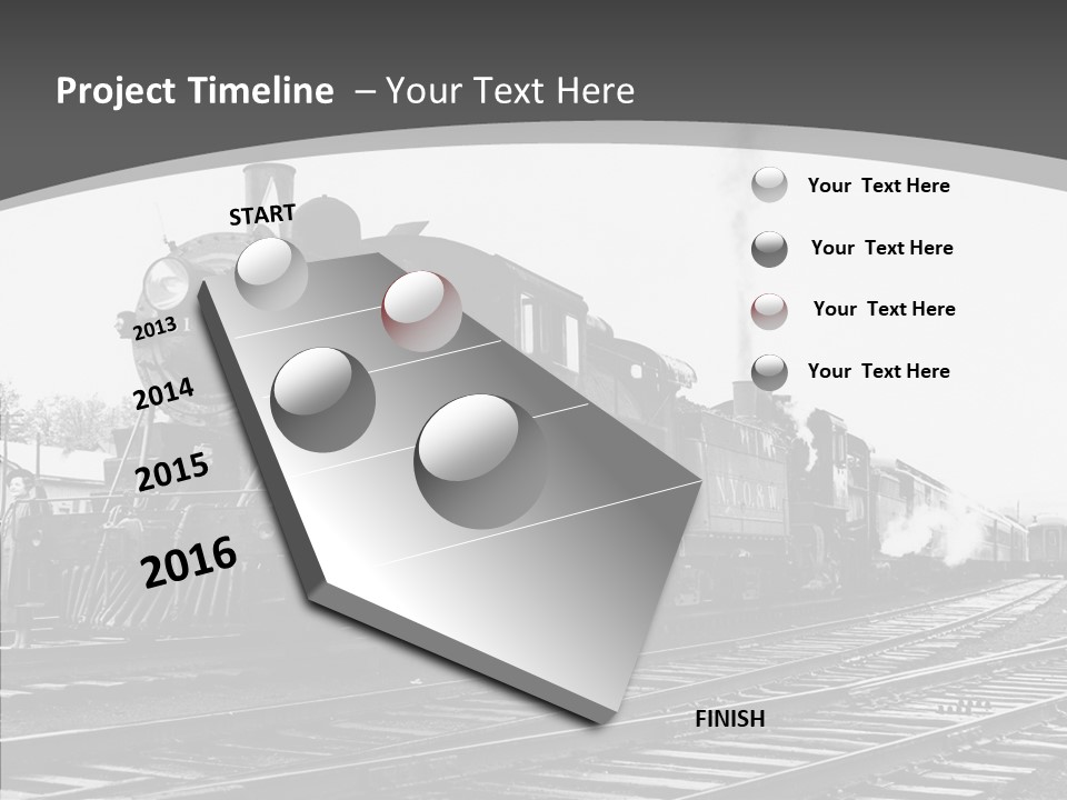 Old Locomotive Black White Background PowerPoint Template