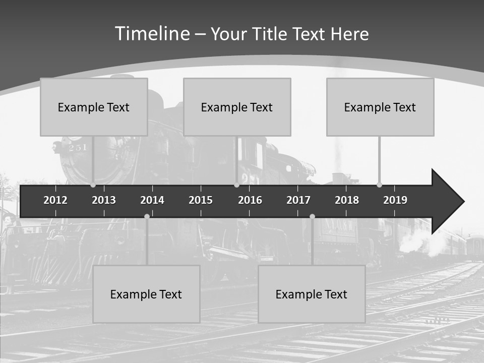 Old Locomotive Black White Background PowerPoint Template