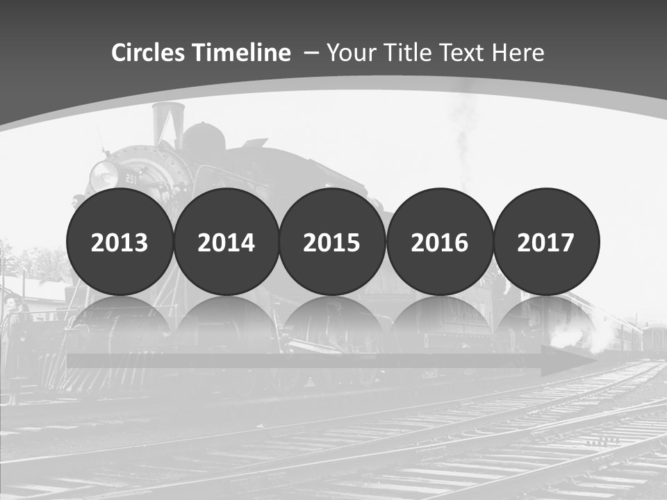 Old Locomotive Black White Background PowerPoint Template