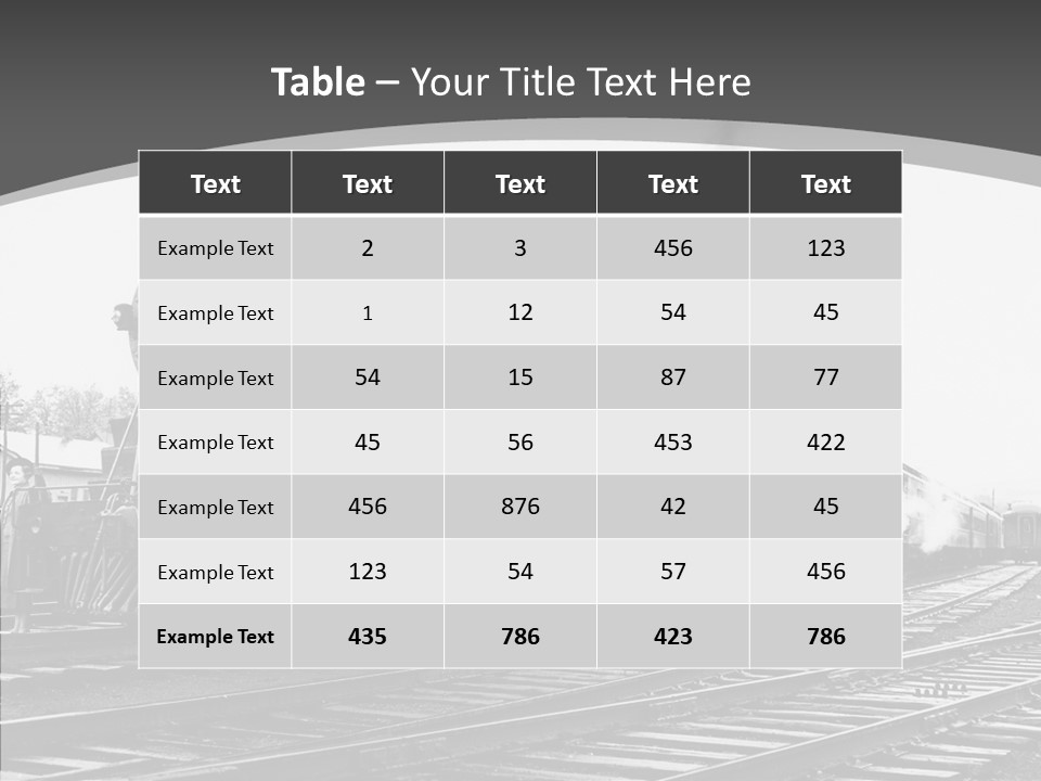 Old Locomotive Black White Background PowerPoint Template