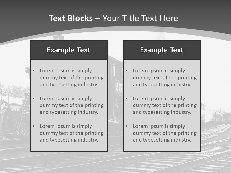Old Locomotive Black White Background PowerPoint Template