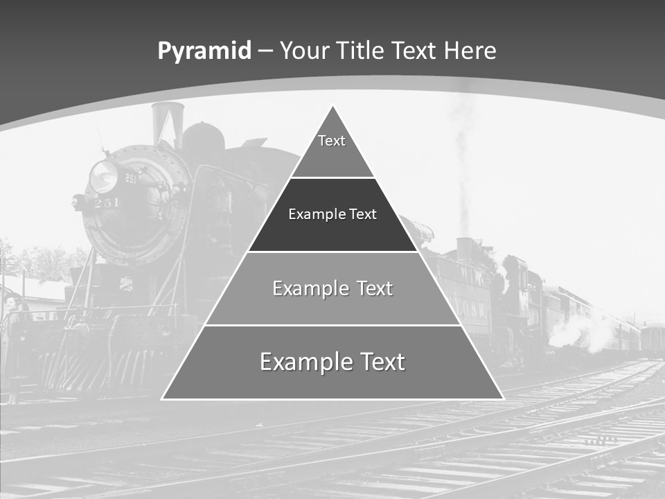 Old Locomotive Black White Background PowerPoint Template