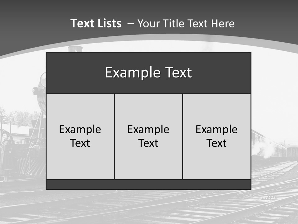 Old Locomotive Black White Background PowerPoint Template