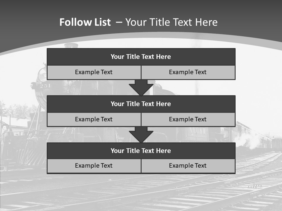 Old Locomotive Black White Background PowerPoint Template