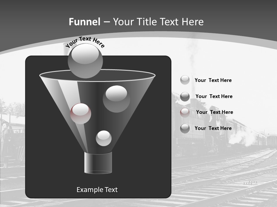 Old Locomotive Black White Background PowerPoint Template