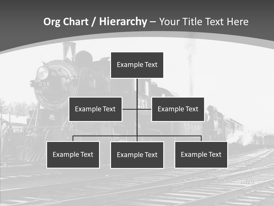Old Locomotive Black White Background PowerPoint Template