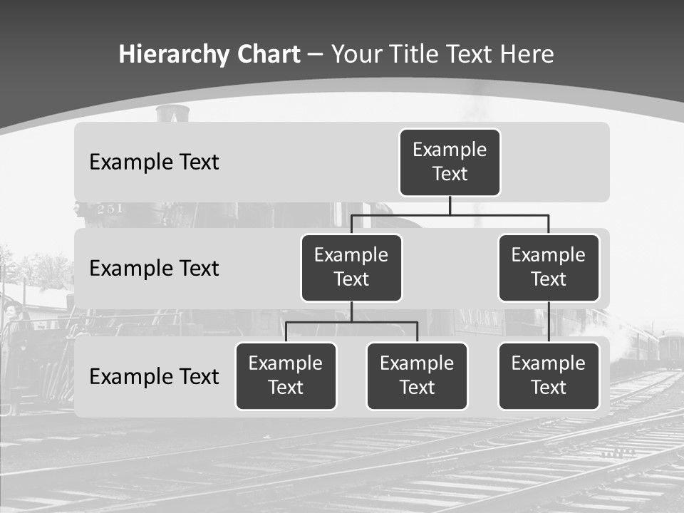 Old Locomotive Black White Background PowerPoint Template