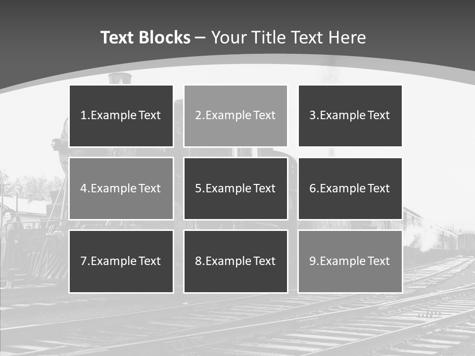 Old Locomotive Black White Background PowerPoint Template