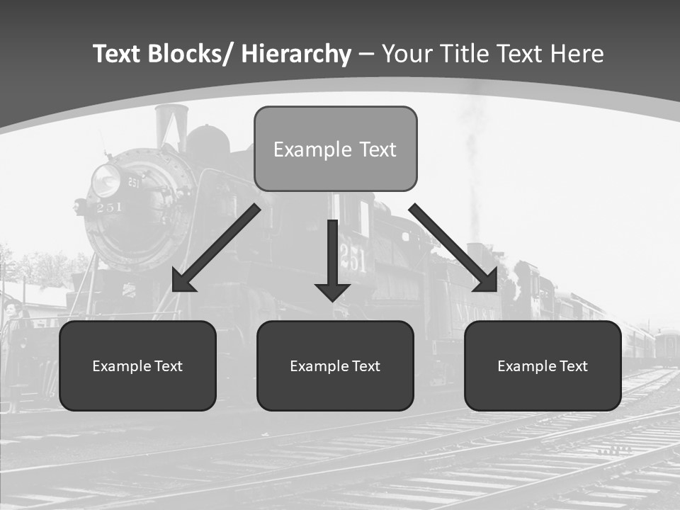 Old Locomotive Black White Background PowerPoint Template