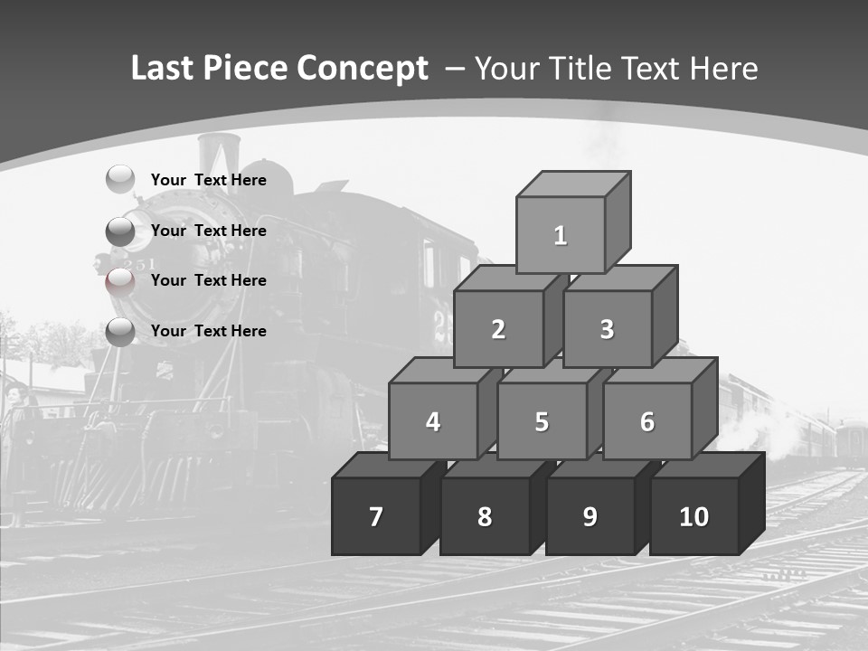 Old Locomotive Black White Background PowerPoint Template