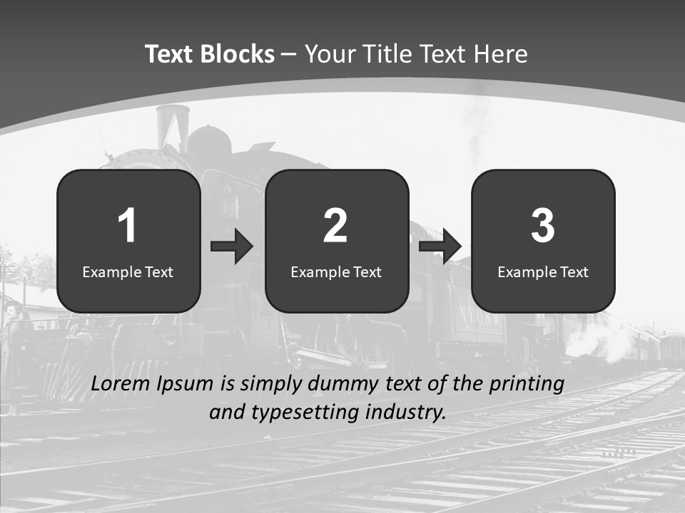 Old Locomotive Black White Background PowerPoint Template