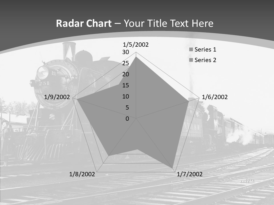 Old Locomotive Black White Background PowerPoint Template