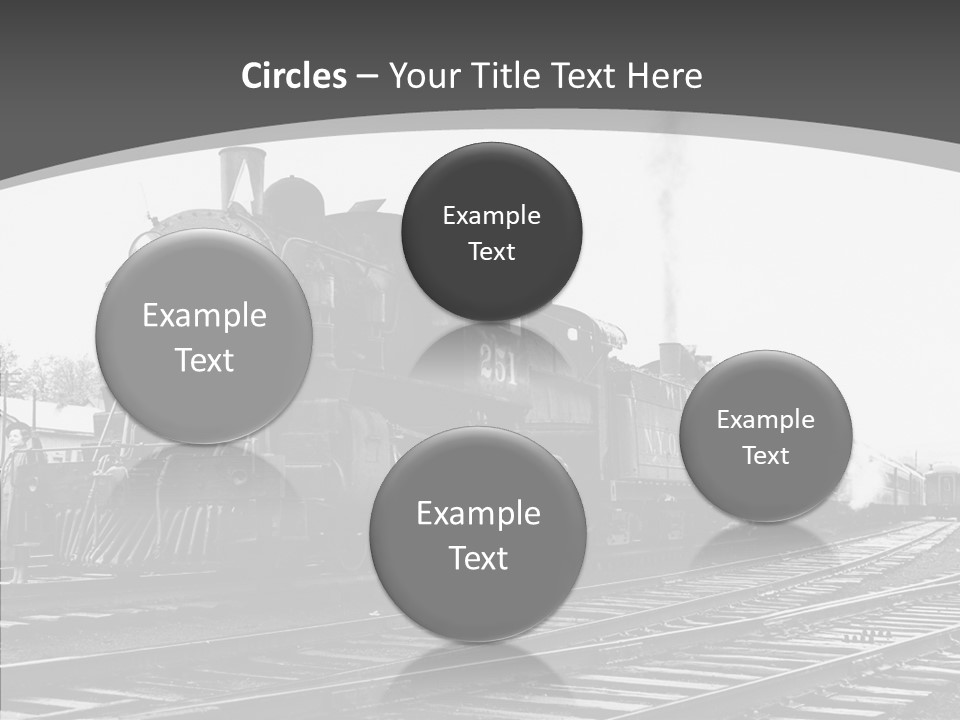 Old Locomotive Black White Background PowerPoint Template