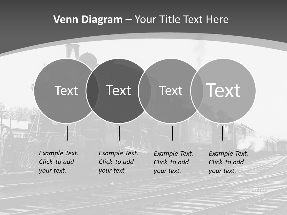 Old Locomotive Black White Background PowerPoint Template