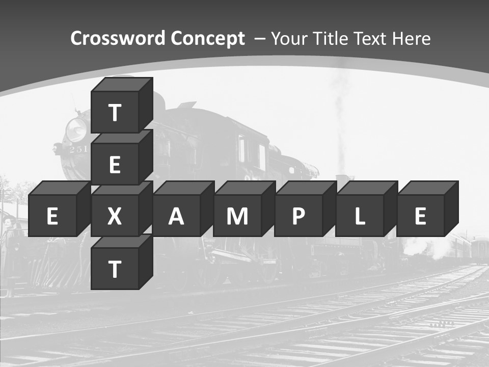 Old Locomotive Black White Background PowerPoint Template