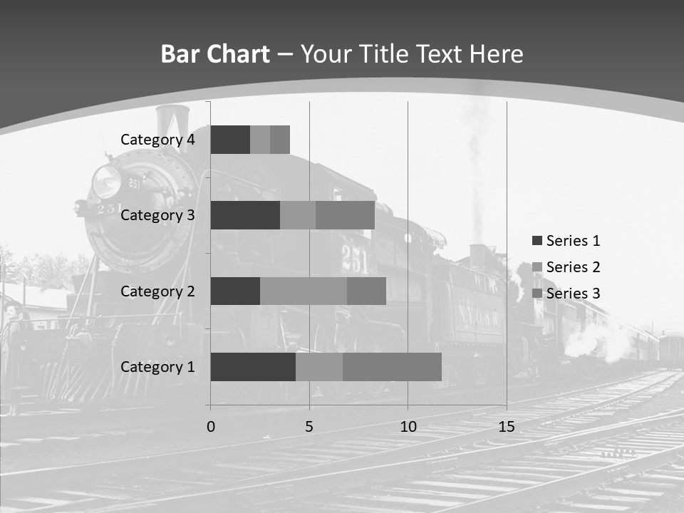 Old Locomotive Black White Background PowerPoint Template