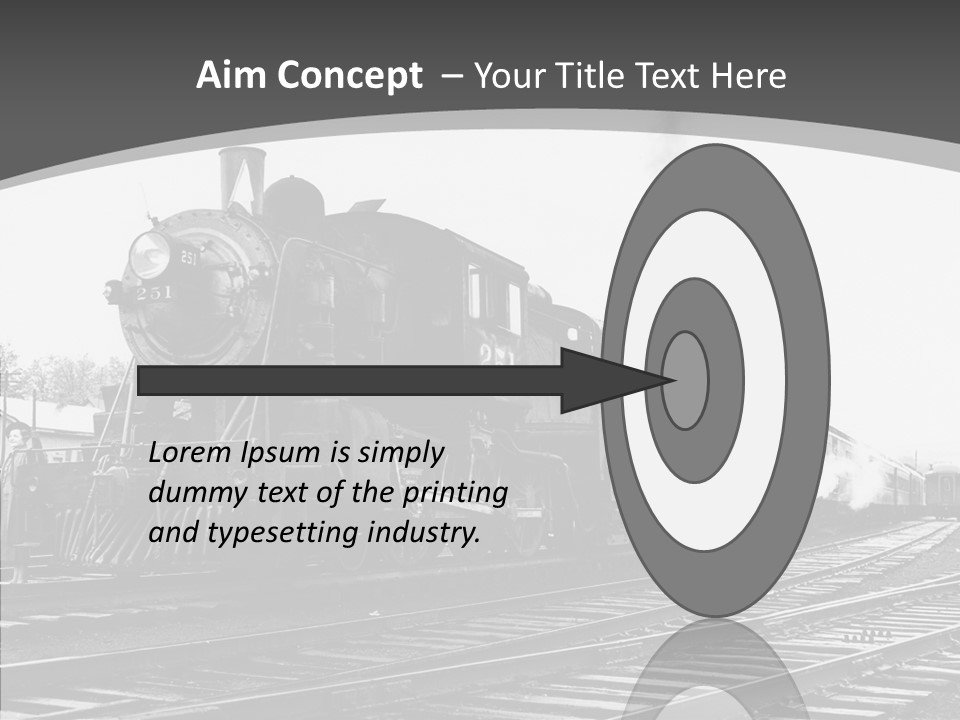 Old Locomotive Black White Background PowerPoint Template
