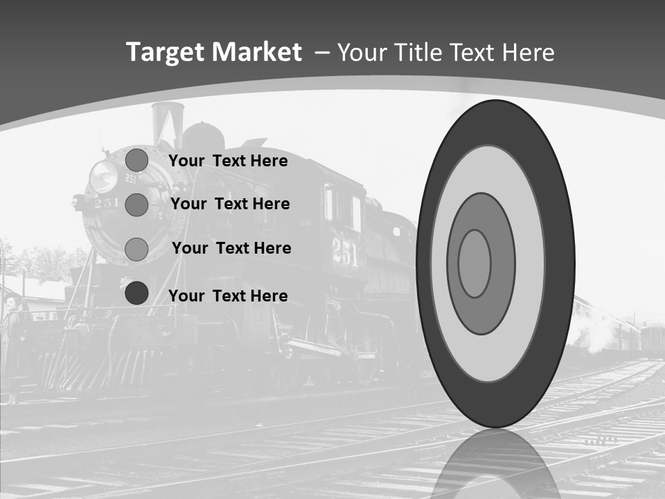 Old Locomotive Black White Background PowerPoint Template