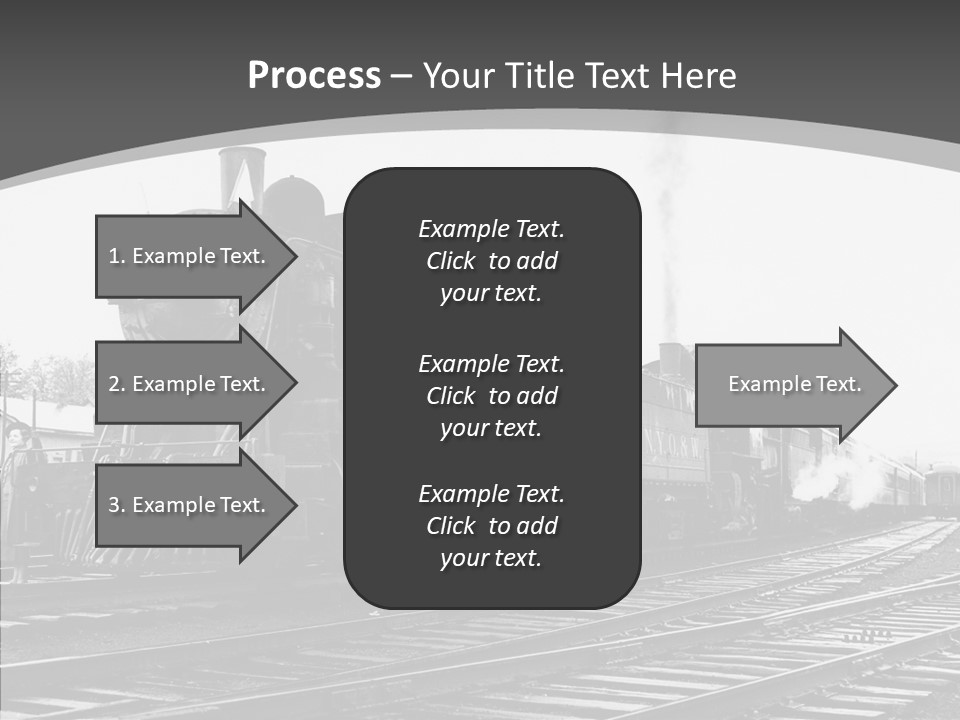 Old Locomotive Black White Background PowerPoint Template