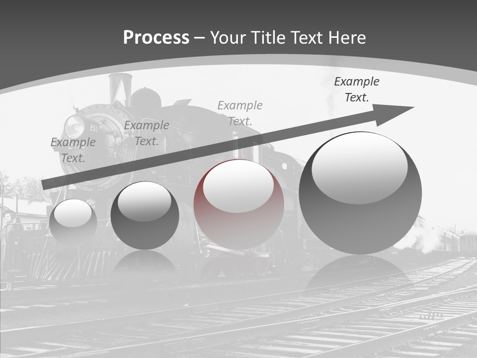 Old Locomotive Black White Background PowerPoint Template