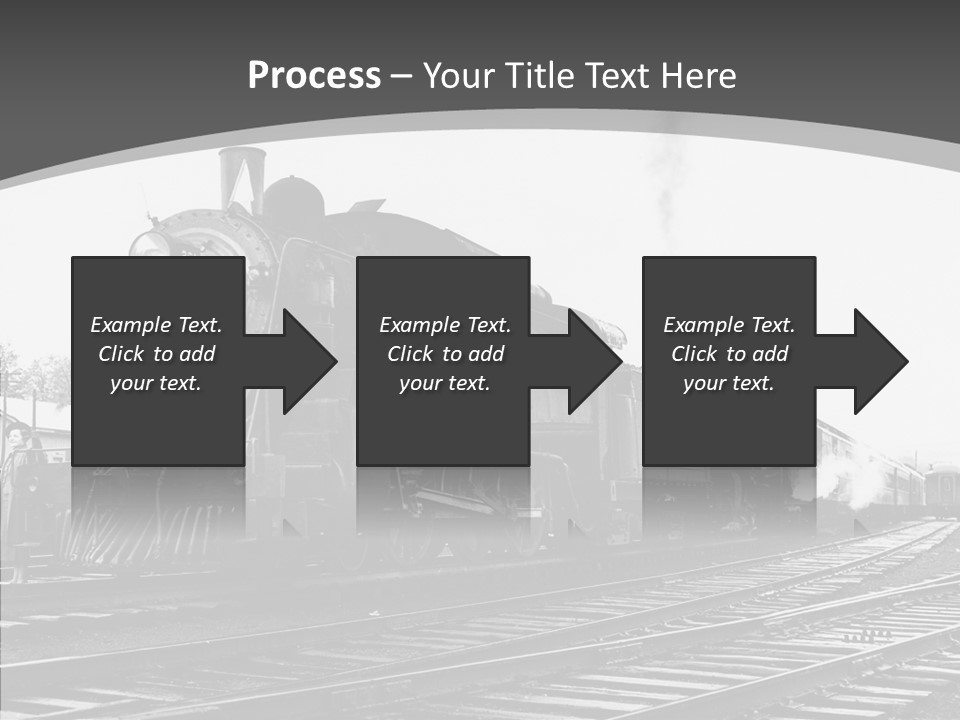 Old Locomotive Black White Background PowerPoint Template