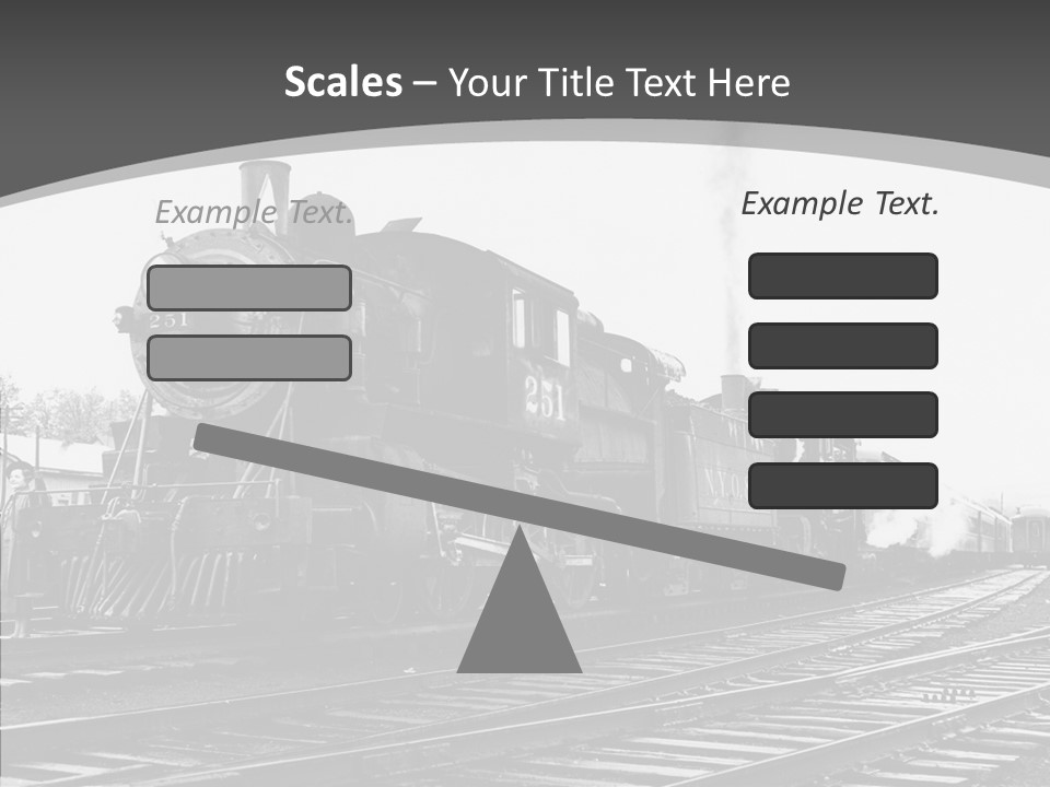 Old Locomotive Black White Background PowerPoint Template