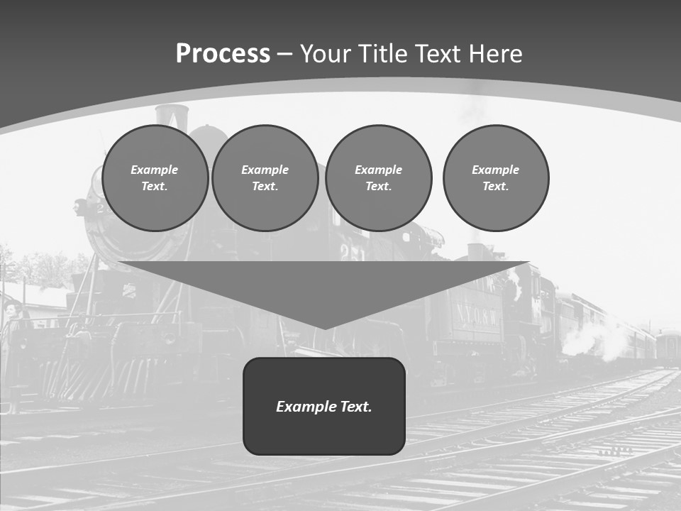 Old Locomotive Black White Background PowerPoint Template