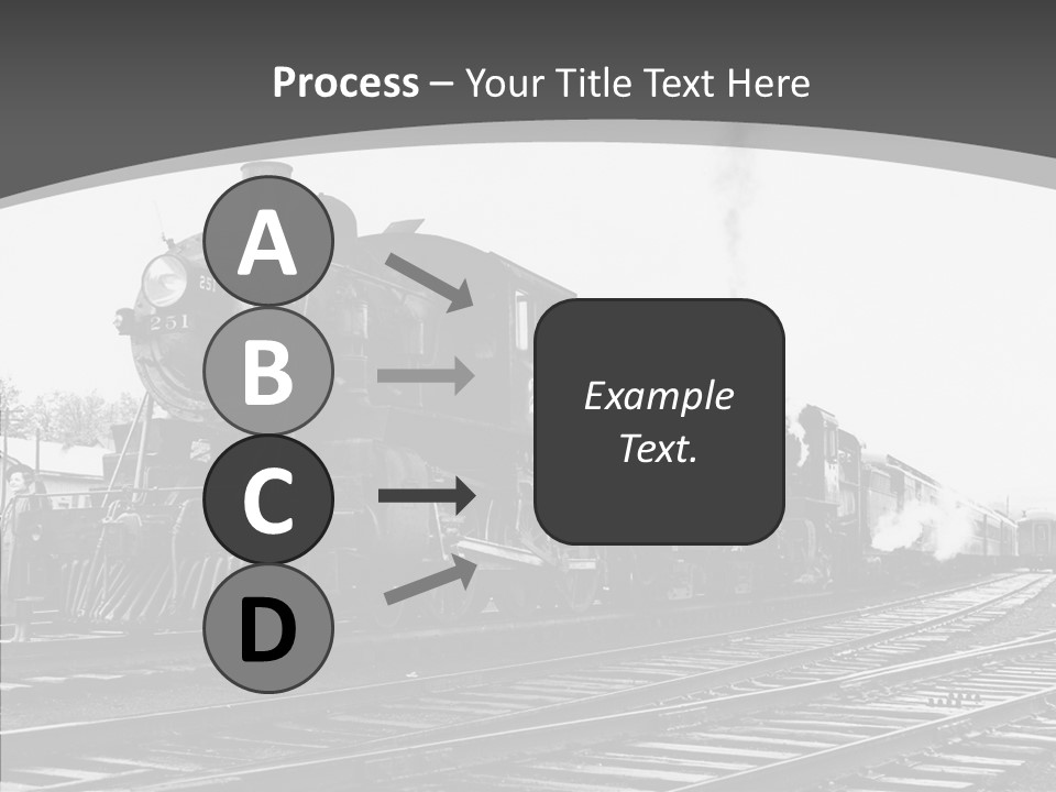 Old Locomotive Black White Background PowerPoint Template