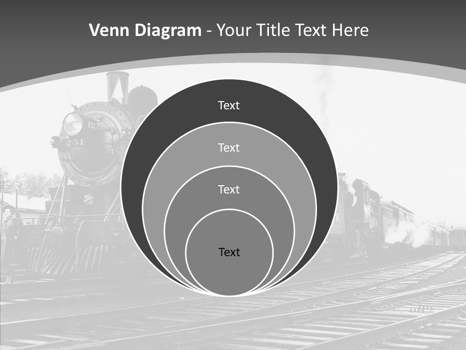Old Locomotive Black White Background PowerPoint Template