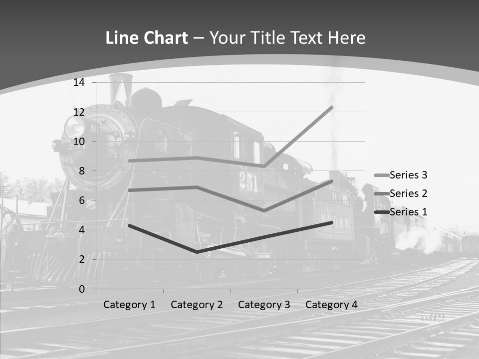Old Locomotive Black White Background PowerPoint Template