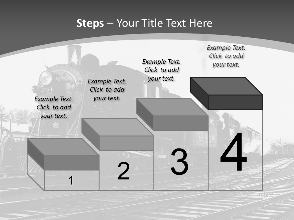 Old Locomotive Black White Background PowerPoint Template