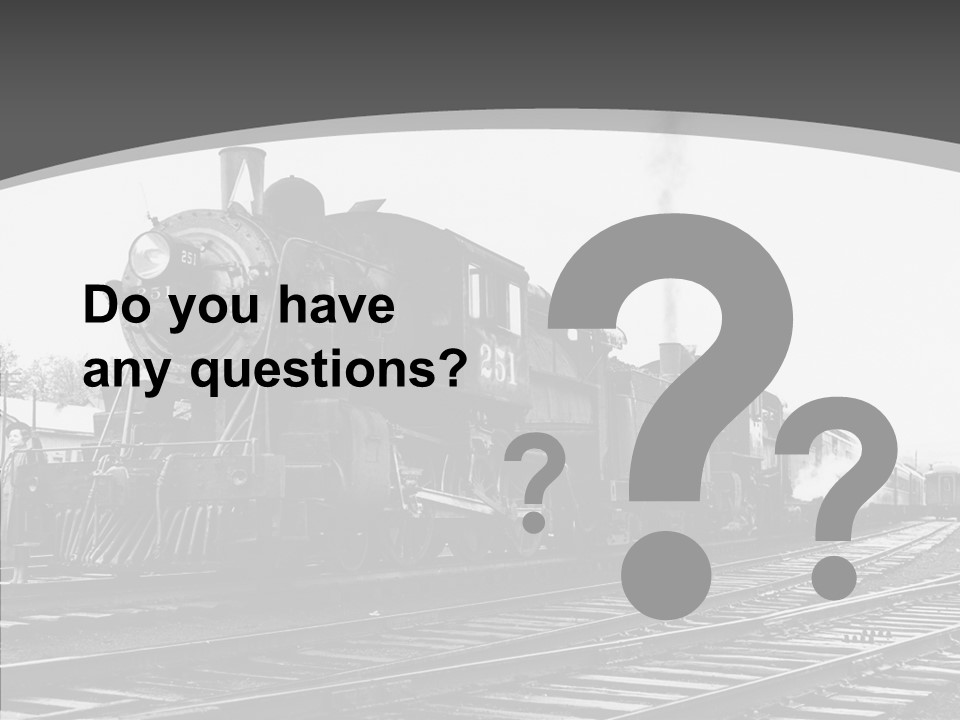 Old Locomotive Black White Background PowerPoint Template