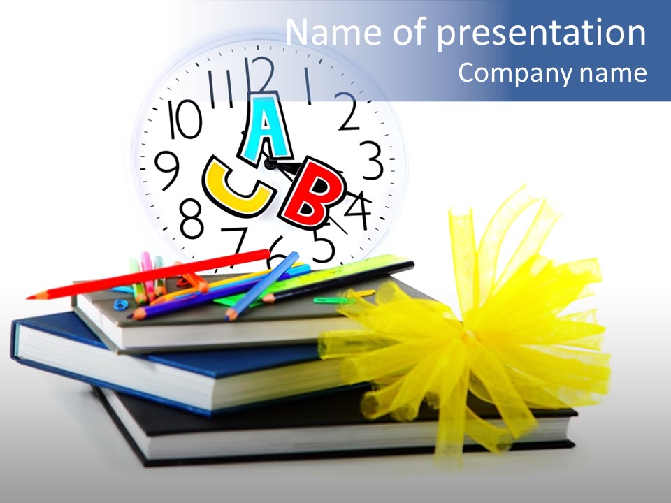 Isolated Pencil Teacher PowerPoint Template