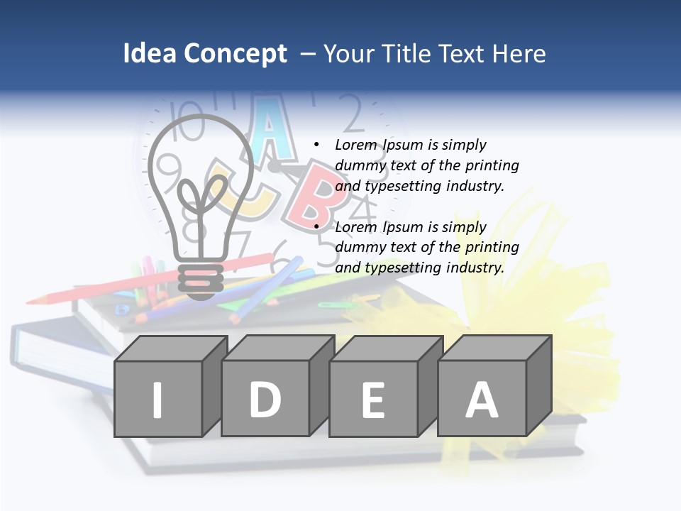 Isolated Pencil Teacher PowerPoint Template