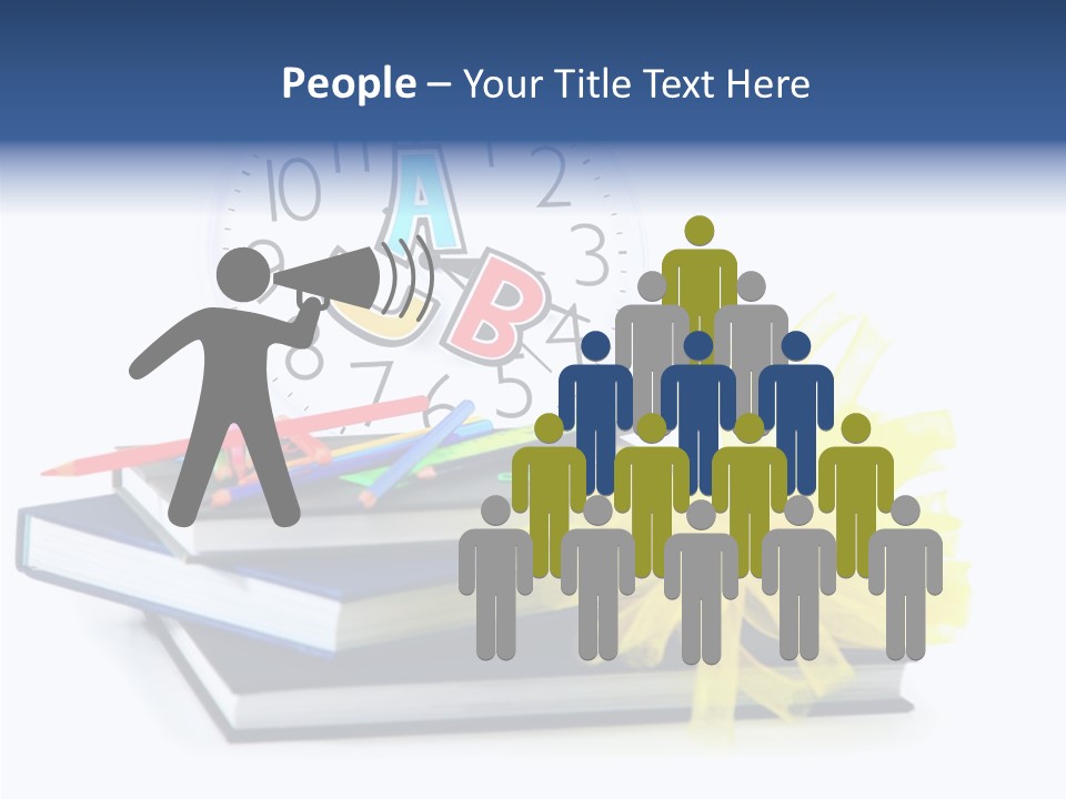 Isolated Pencil Teacher PowerPoint Template