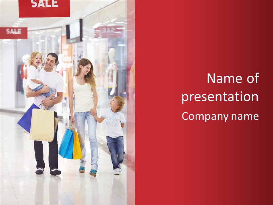 Smile Buying Caucasian PowerPoint Template