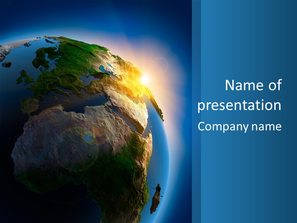 World Space Sunrise PowerPoint Template