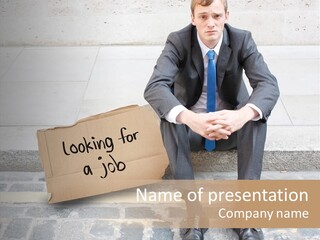 Money Employment Falling PowerPoint Template